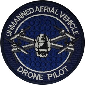 Drone Pilot Patch Mørkeblå – "Unmanned Aerial Vehicle" Brodert merke for droneentusiaster